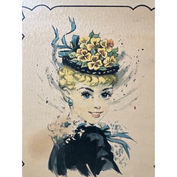 Vintage Framed Lithograph Blond Woman 1950s by Donald Art Co. Made in USA - Picture 5 of 9